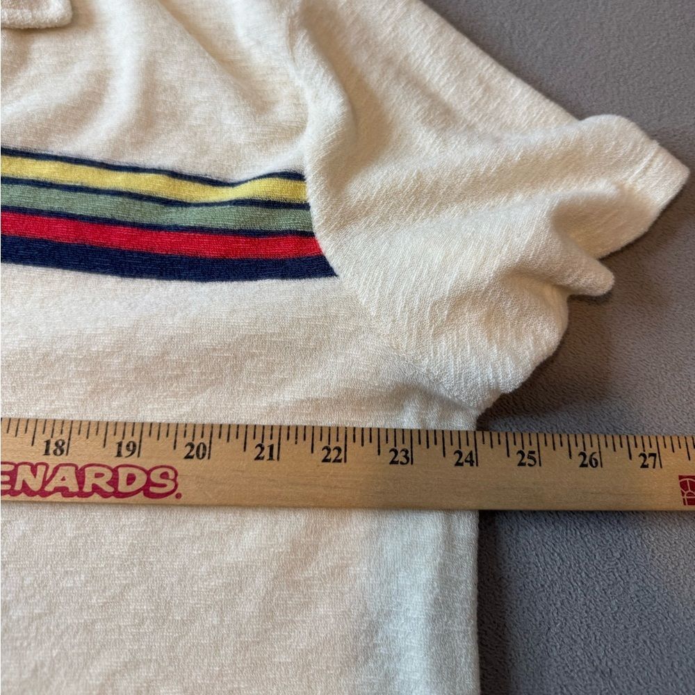 Marine Layer Terry Out Stripe Polo in Fog Sunset Stripe Size L for men’s - Picture 8 of 15